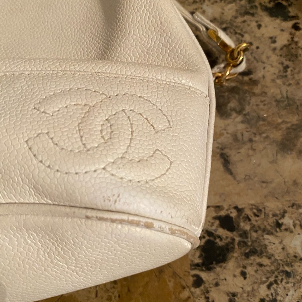 Vintage White Authentic Chanel Backpack - Picture 3 of 7